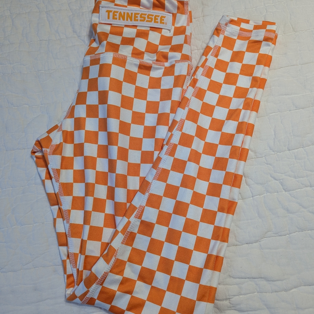 Orange and White Checkered Leggings